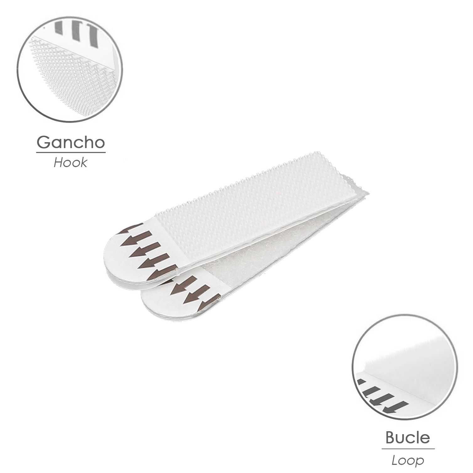 Tiras Colgadoras Adhesicas Con Velcro 16 x 55 mm. Blister 4 unidades