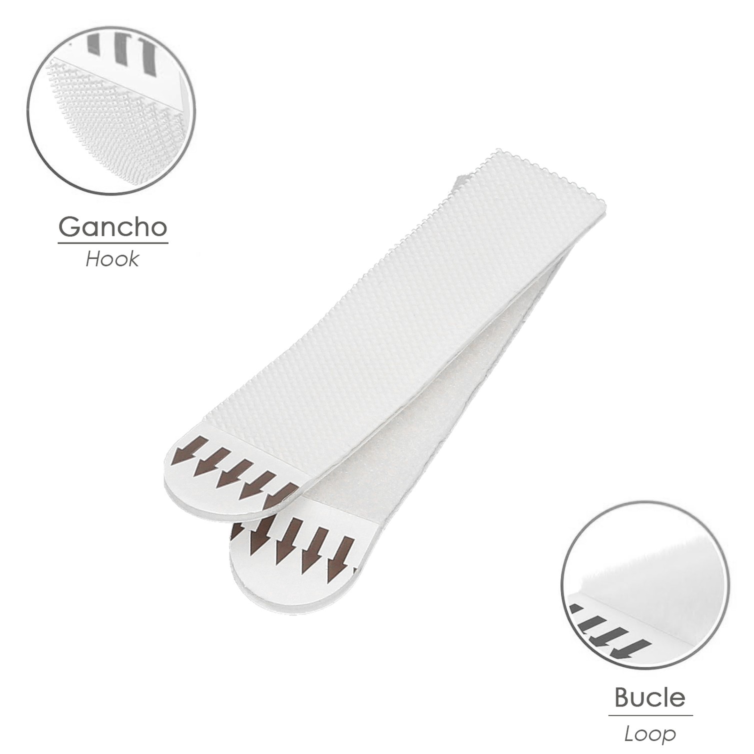 Tiras Colgadoras Adhesicas Con Velcro 19 x 85 mm. Blister 4 unidades