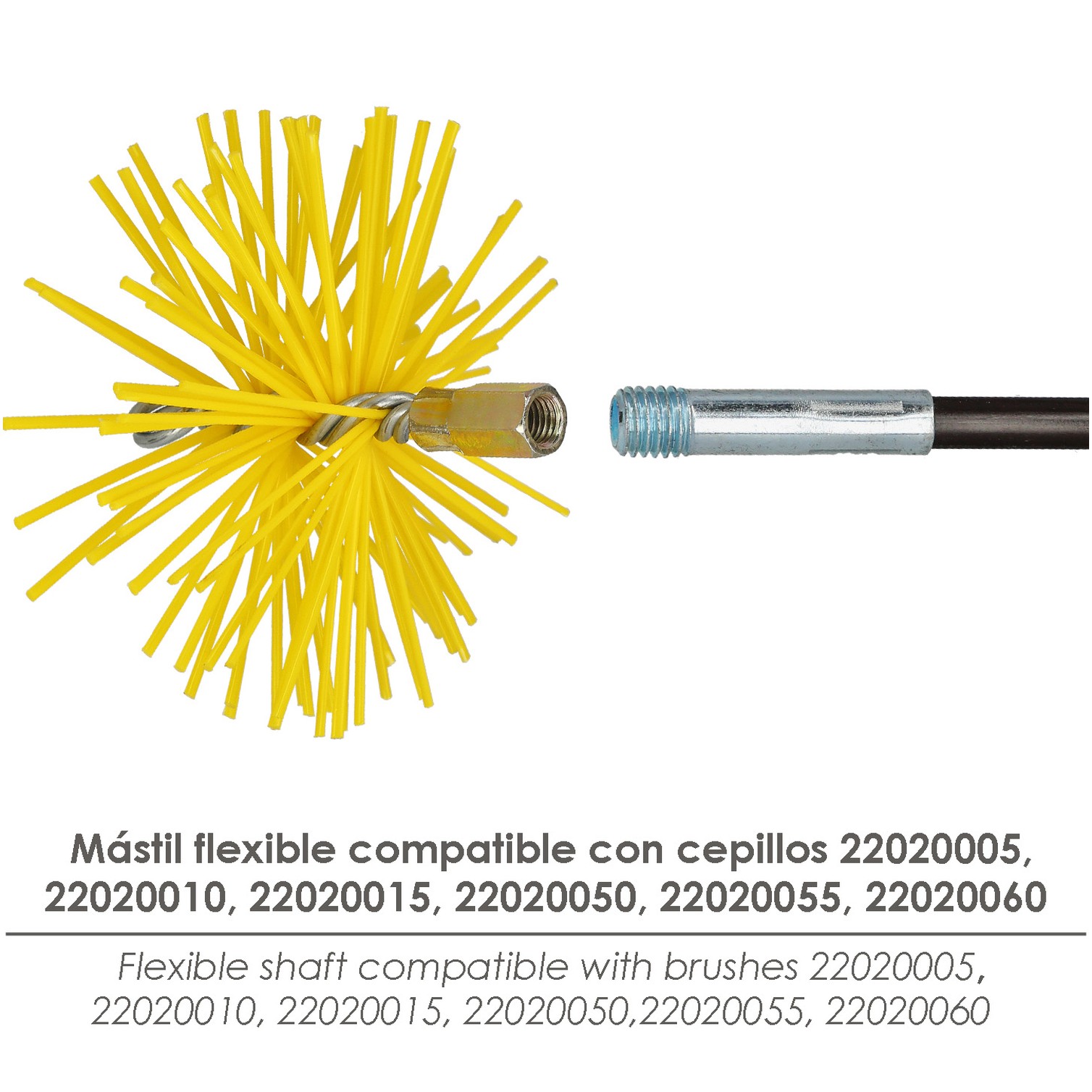 Mastil Flexible Deshollinador Rosca M12 Longitud de 1,4 metros.