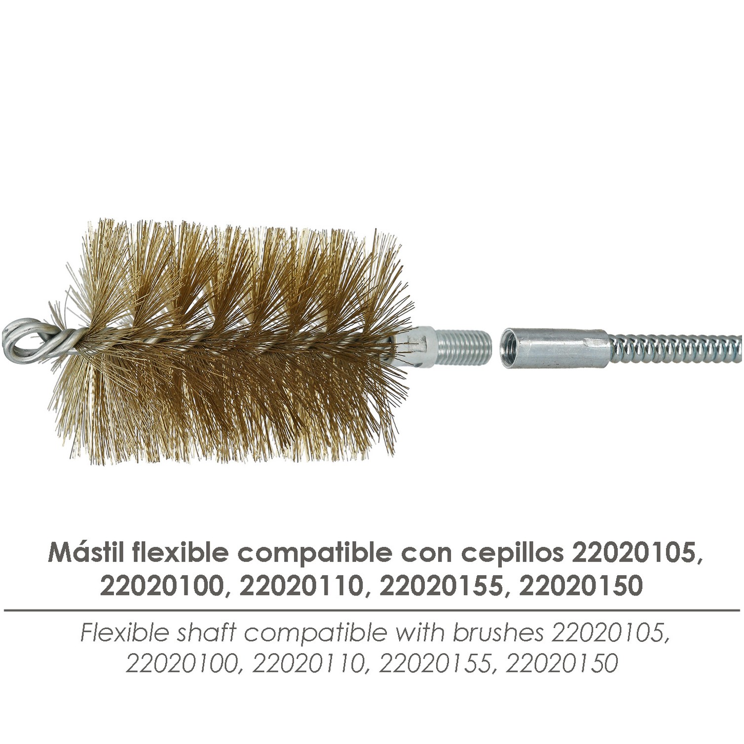 Mango Flexible Reforzado Para Cepillos M12 Longitud 1metro Mango T