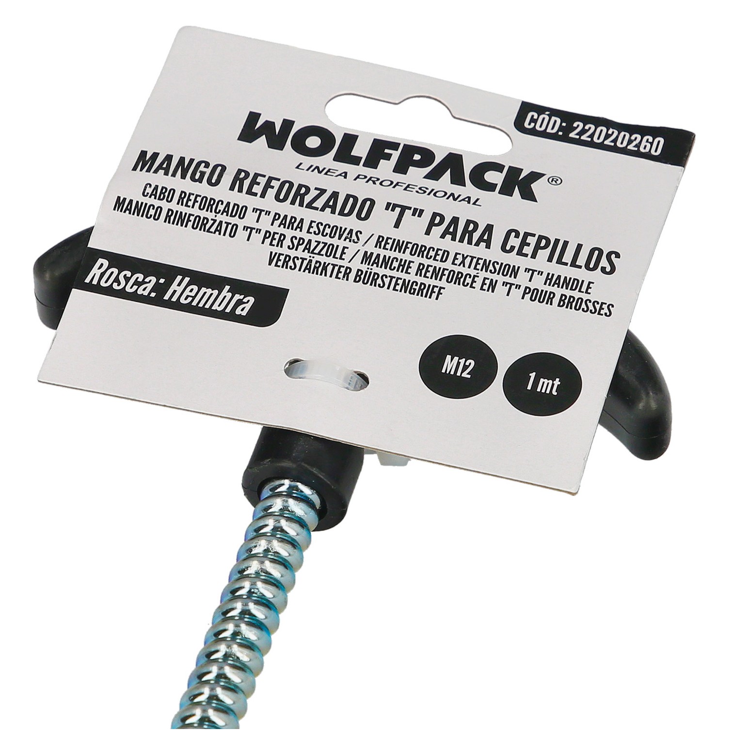 Mango Flexible Reforzado Para Cepillos M12 Longitud 1metro Mango T