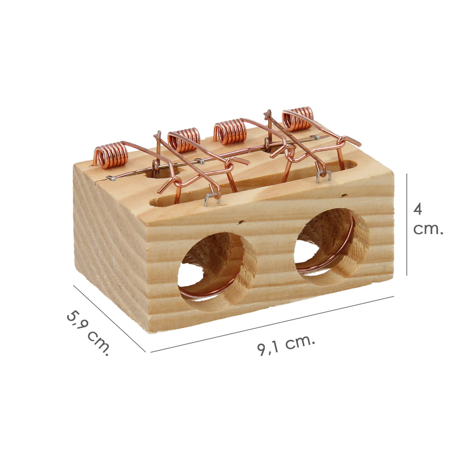 Trampa De Madera Para Ratones 2 Agujeros Ø 28 mm.