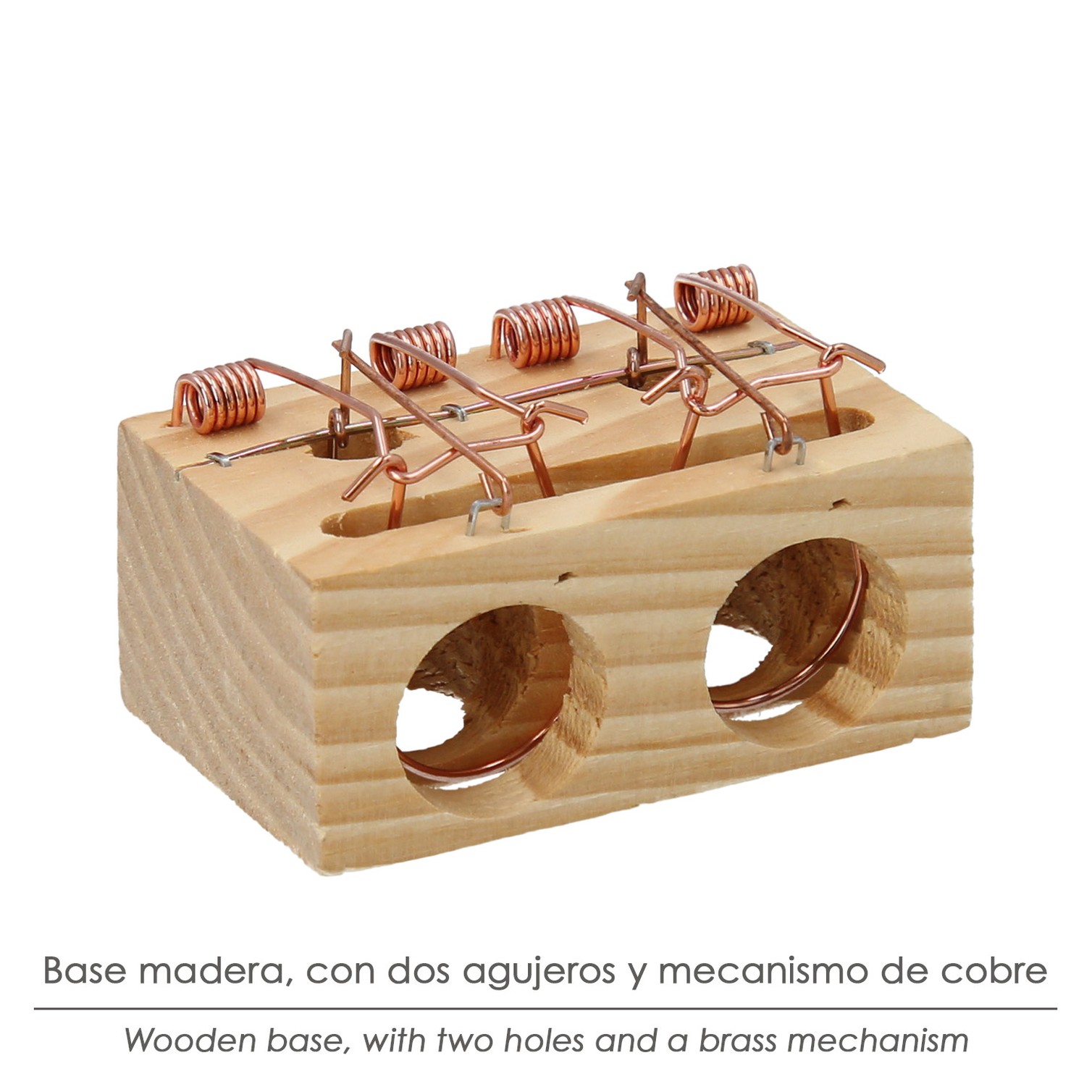 Trampa De Madera Para Ratones 2 Agujeros Ø 28 mm.