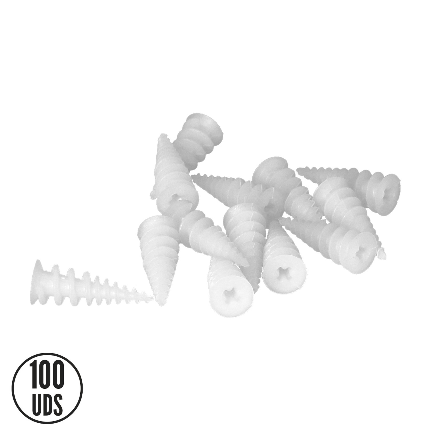Taco Nylon Pladur Autotaladrante 15×37 Mm. 100 Unidades.