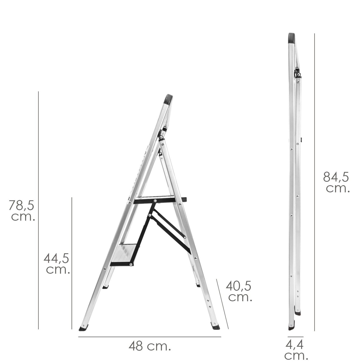 Escalera Plana Aluminio 2 Peldaños