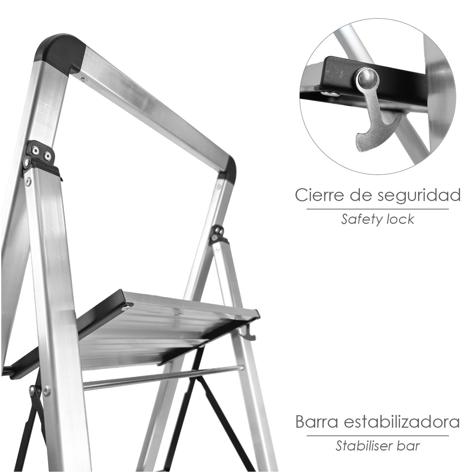 Escalera Plana Aluminio 2 Peldaños