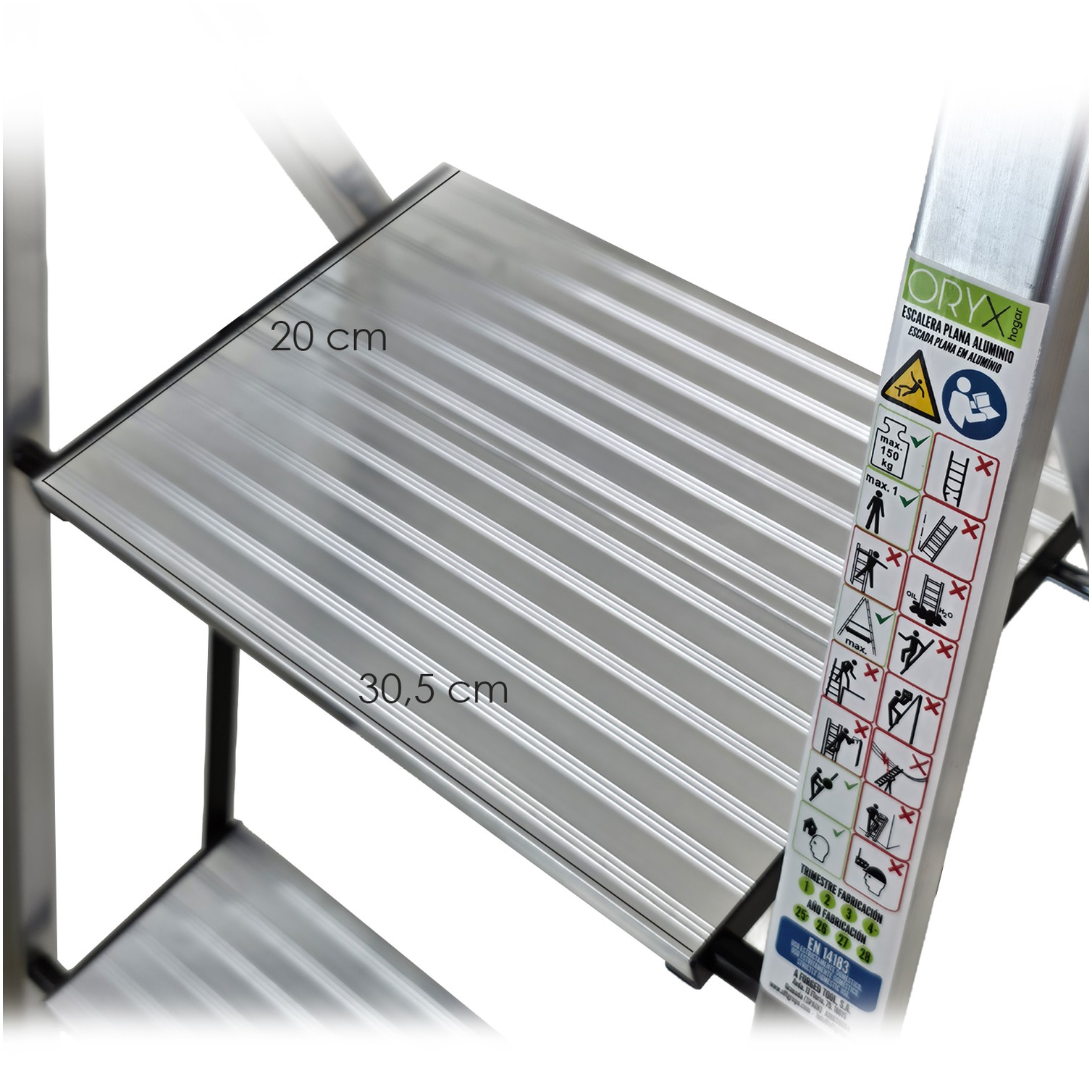 Escalera Plana Aluminio 2 Peldaños