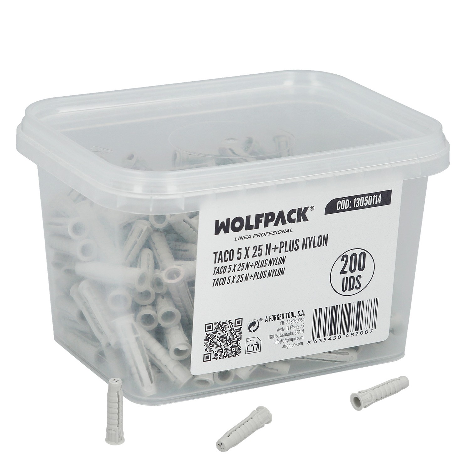 Taco 5 x 25 N+plus Nylon Caja 200 Uds.