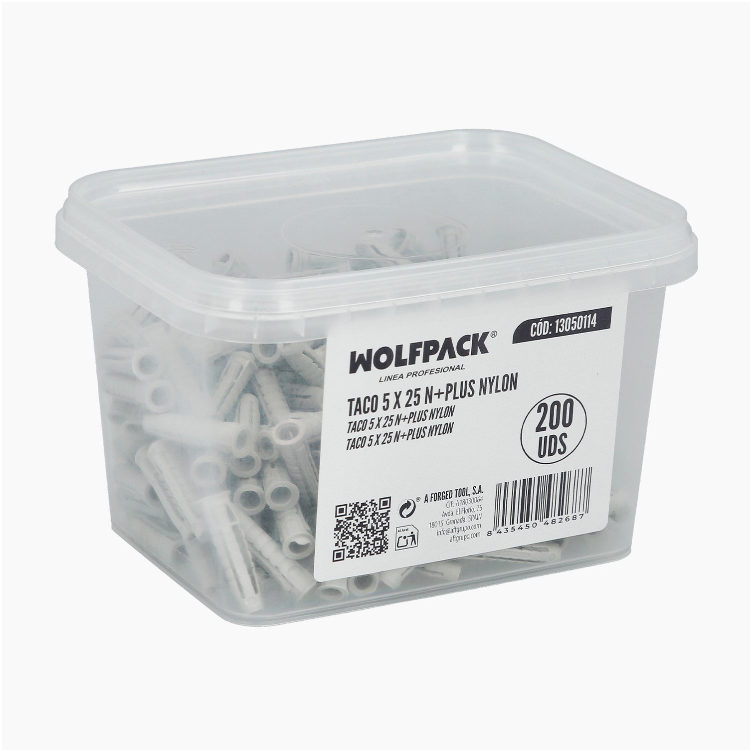 Taco 5 x 25 N+plus Nylon Caja 200 Uds.