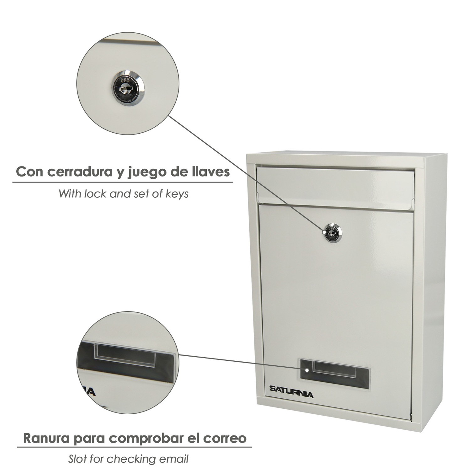 Buzon Square Blanco 26 x 9 x 31 (Alt.) cm.