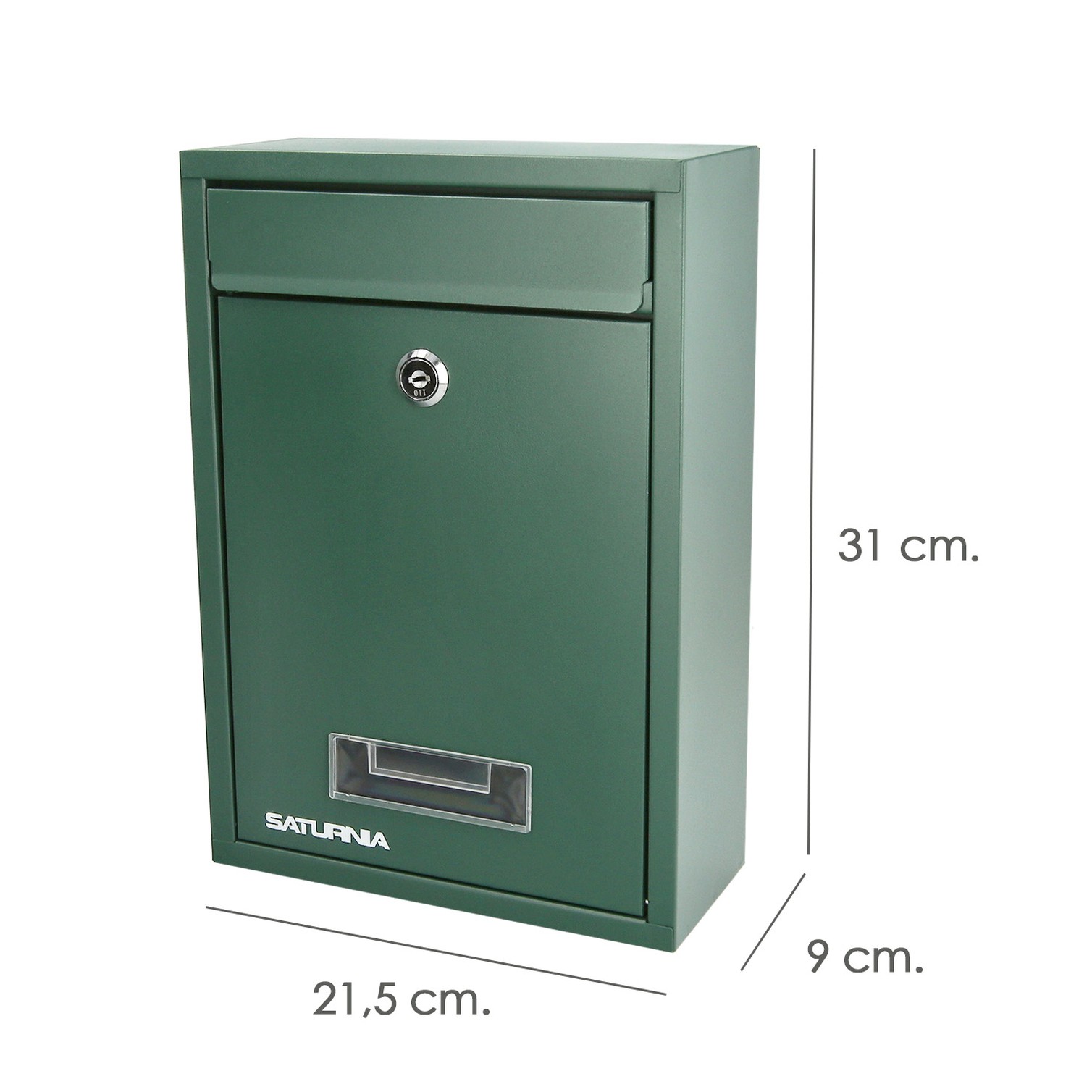 Buzon Square Verde 26 x 9 x 31 (Alt.) cm.