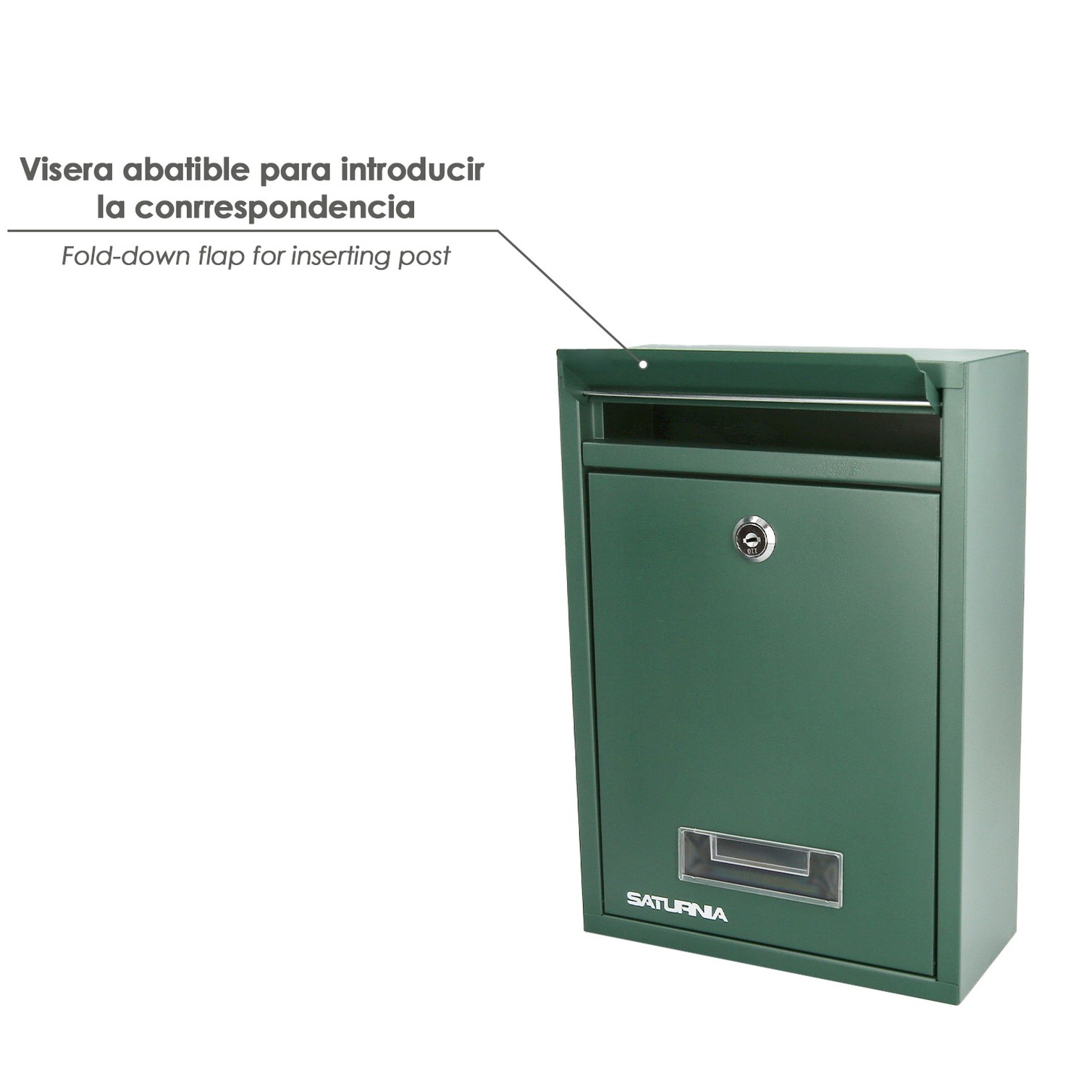 Buzon Square Verde 26 x 9 x 31 (Alt.) cm.