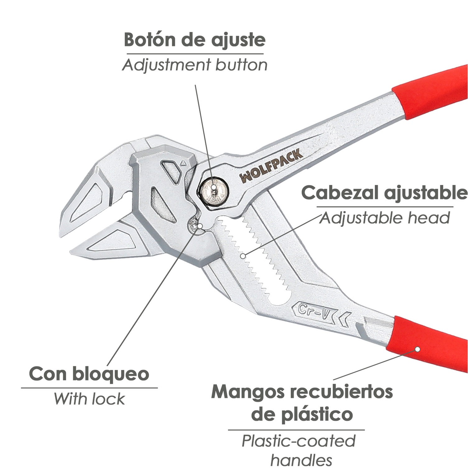 Tenazas Apertura Multiple Din 8976 250 mm.