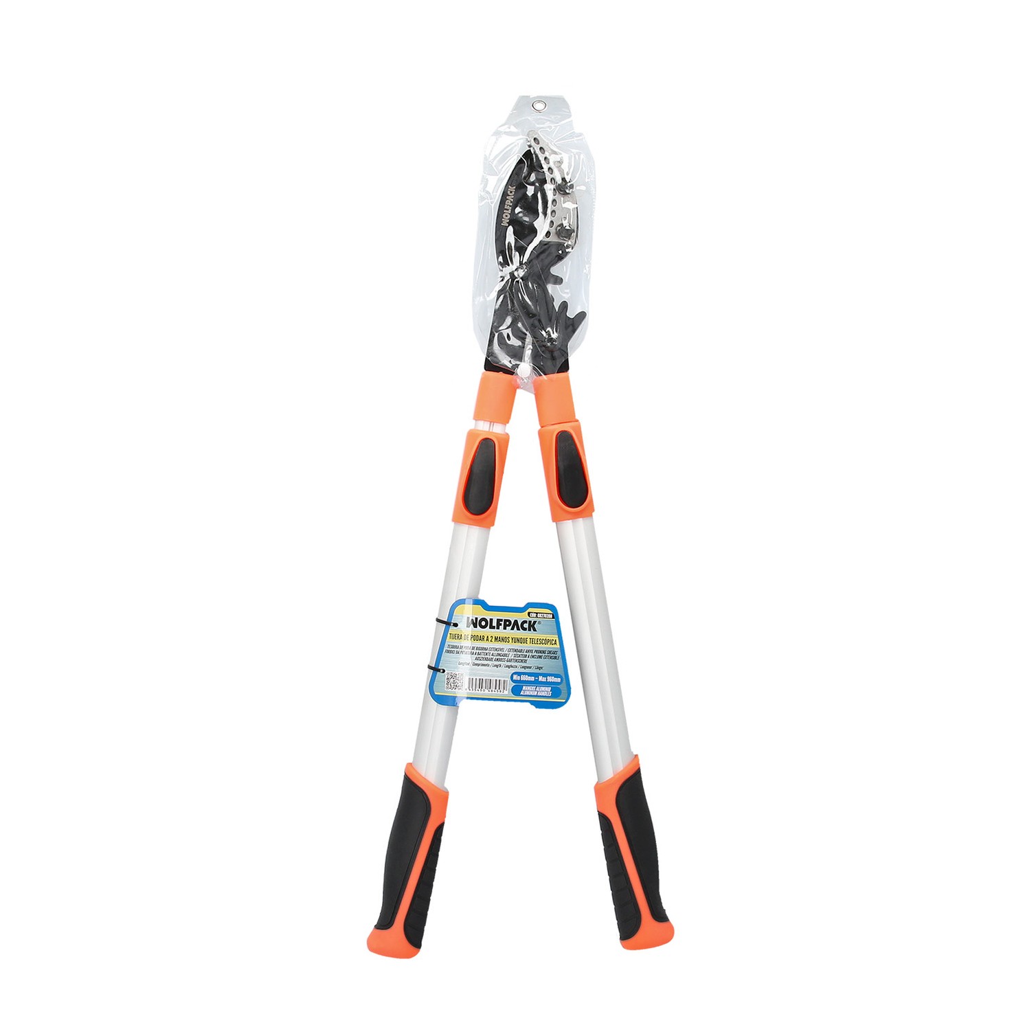 Tijera Podar 2 Manos Sistema Yunque Mangos Telescopicos Aluminio Con Multiplicador De Fuerza