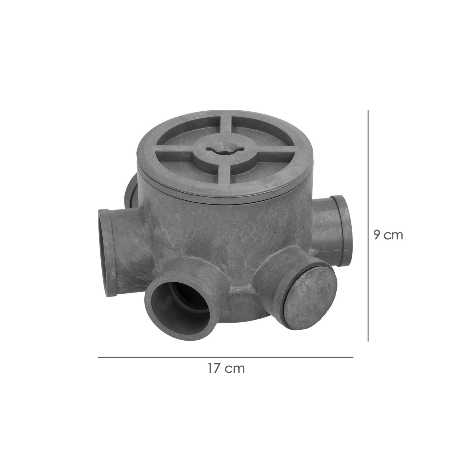 Bote Sifónico PVC Tuberias Ø 110 mm. Salidas Ø 50 y 40 mm. Altura 90 mm.