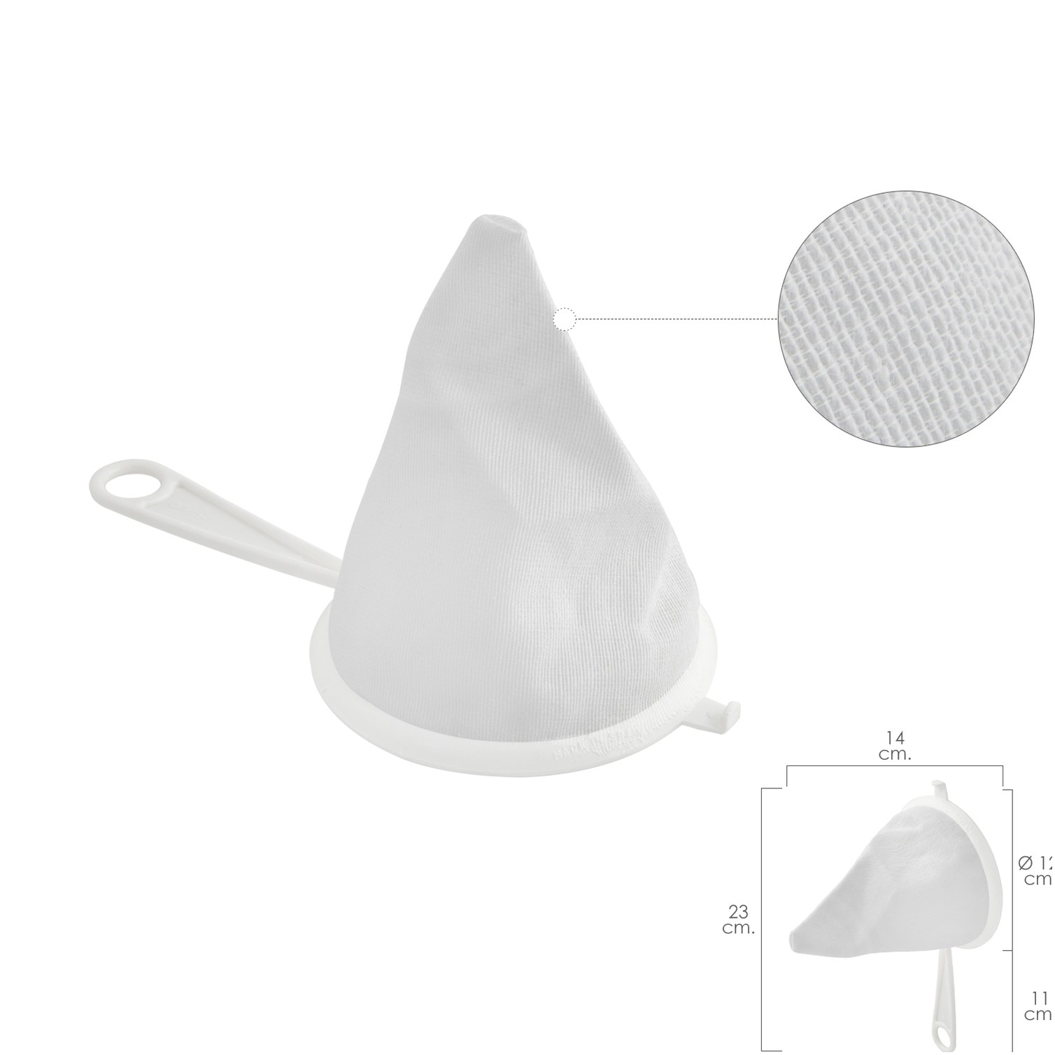 Colador Tela Franela Armazón de Plastico Ø 12 cm.