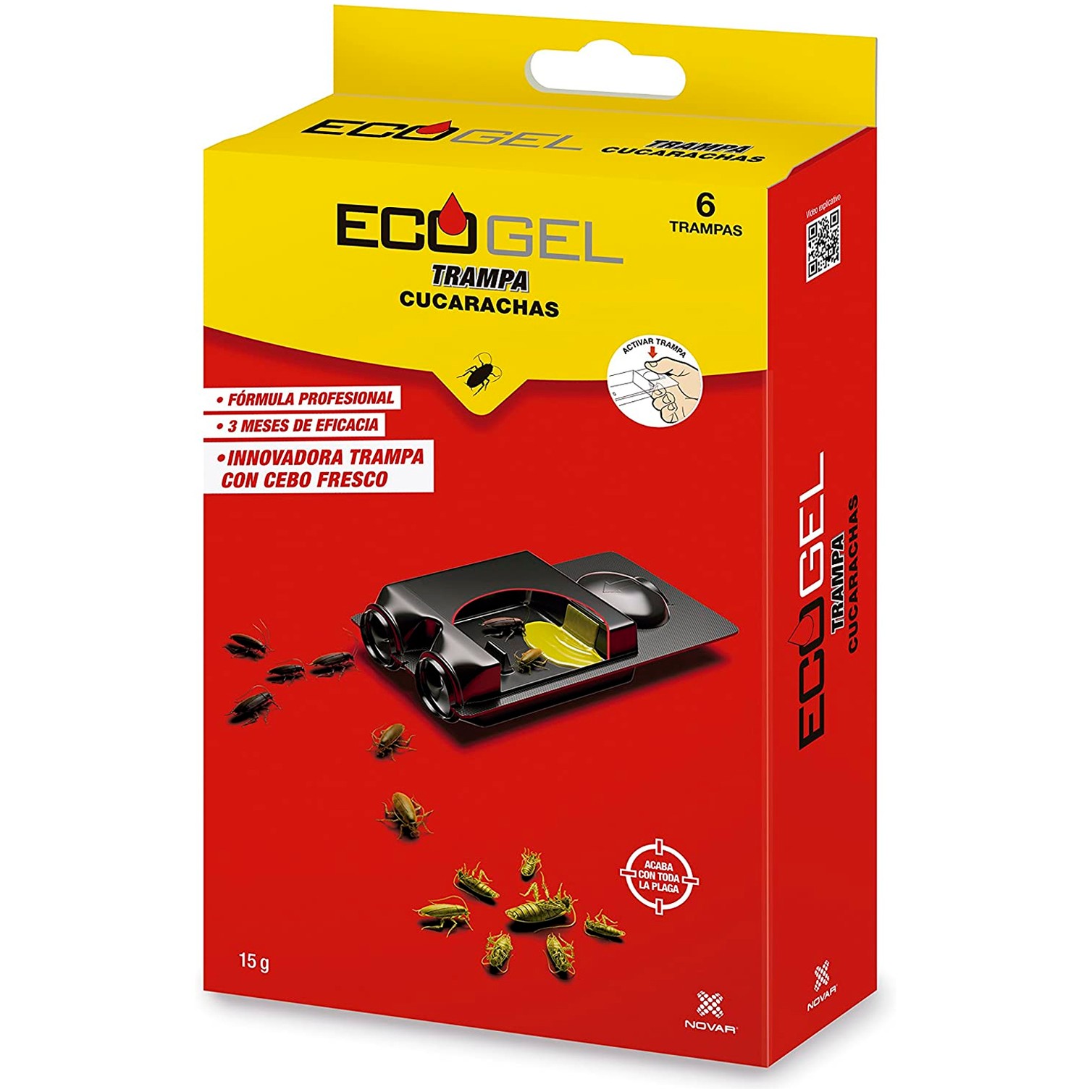 Ecogel Cucarachas Trampa Cucarachas 15 Gramos (Caja 6 Unidades)