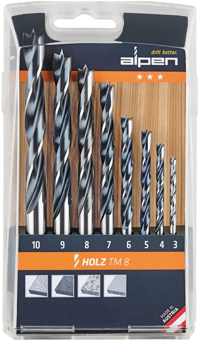 Estuche Brocas Alpen Madera 8 Piezas