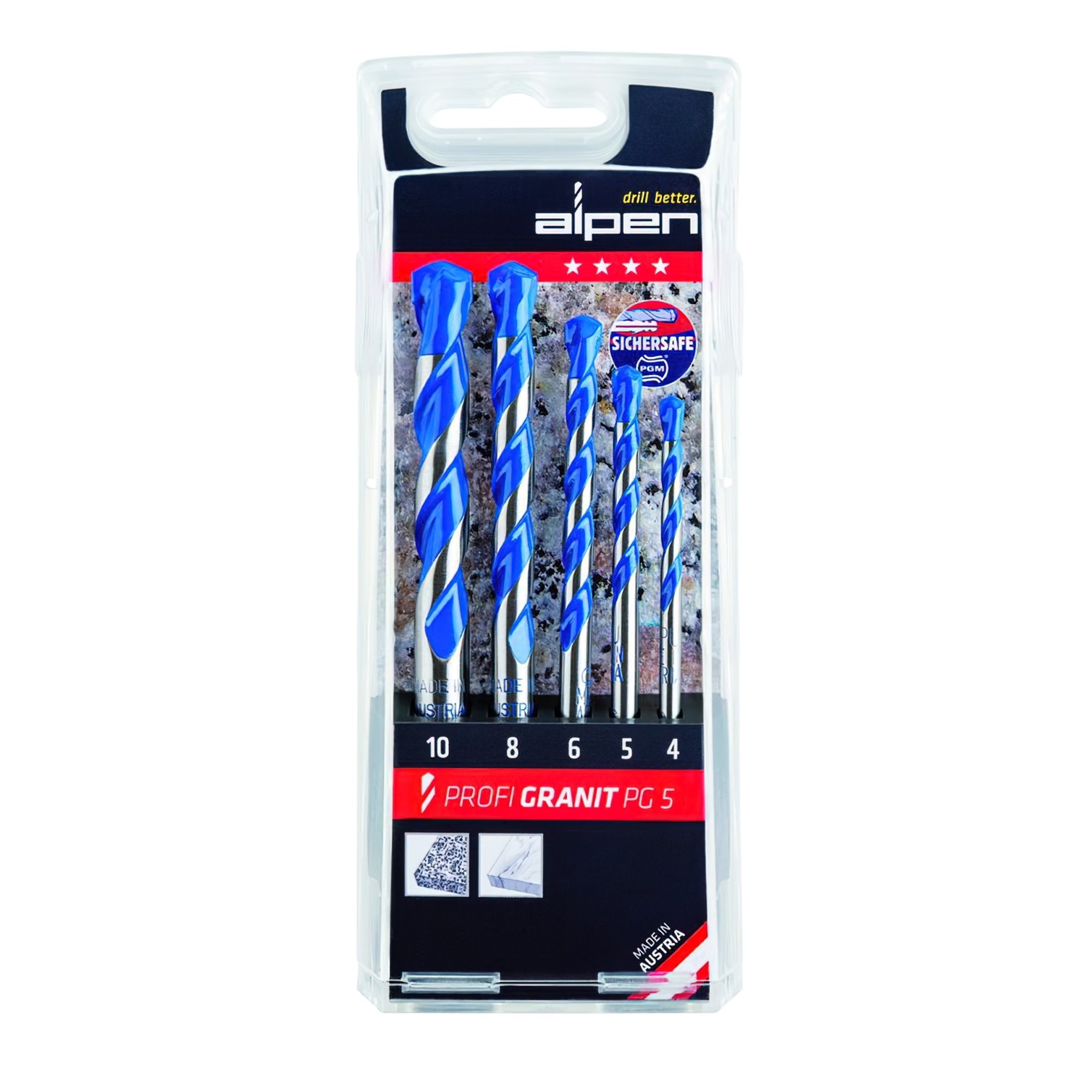 Estuche Brocas Alpen Granito 5 Piezas