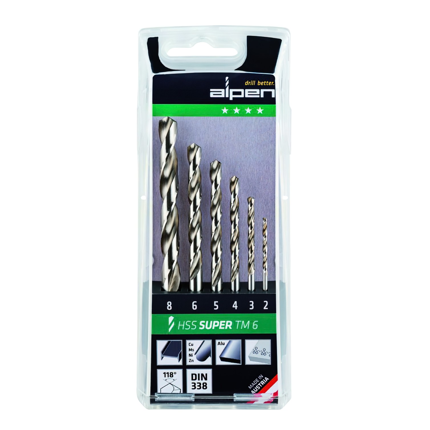 Estuche Brocas Alpen Hss Pro 6 Piezas