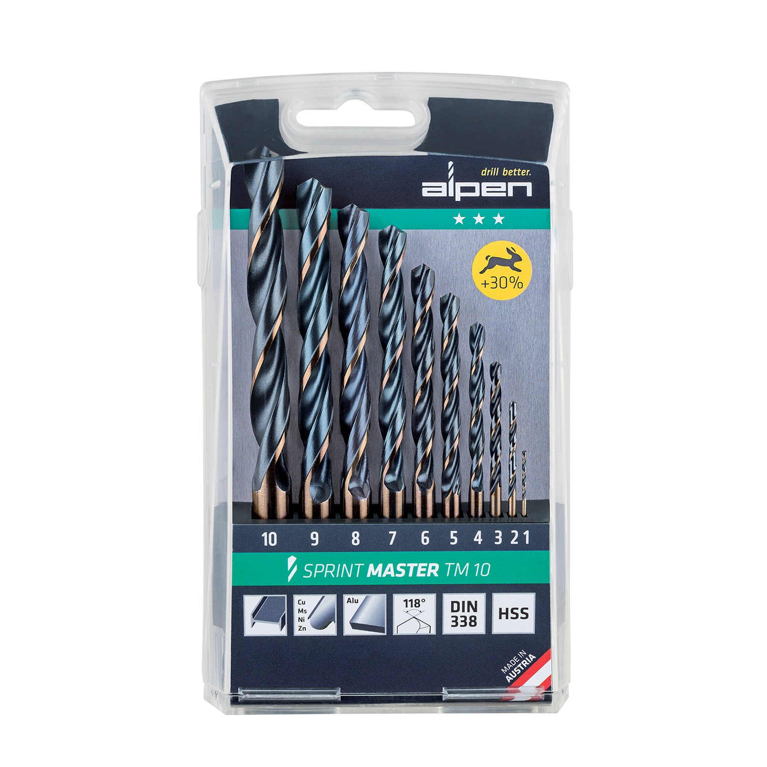 Estuche Brocas Alpen Hss Sprint Master 10 Piezas