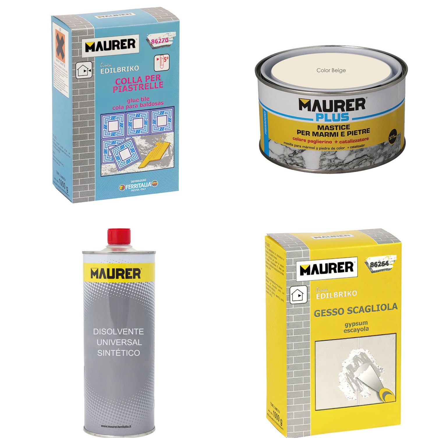 MASILLAS / DISOLVENTES / CEMENTOS Y COLAS